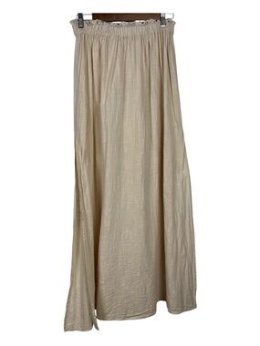 ASOS 100% Cotton Maxi Skirt Neutral Minimalist Elastic Waist
